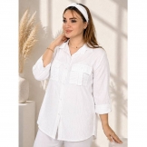 شومیز زنانه دو جیب سفید
