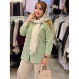 شومیز مانتویی زنانه آیوا سبز ملایم