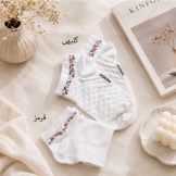 جوراب مچی زنانه گلدار قرمز