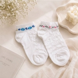 جوراب مچی زنانه گلدار آبی