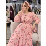 پیراهن ساحلی طرحدار صورتی