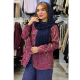  کت زنانه ژاکارد سماقی