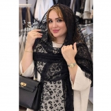  شال زنانه توری طرحدار پلنگی