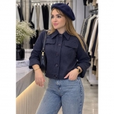 کراپ کت زنانه فوتر سرمه‌ای