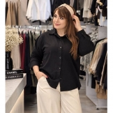 شومیز لینن زنانه مشکی