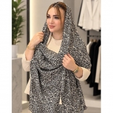شال زنانه پلنگی کرم