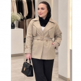 بارانی زنانه شنل دار نسکافه‌ای