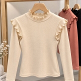 بلوز آستین بلند یقه ژور کرم