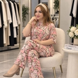  تیشرت و شلوار نخی زنانه گلبهی