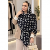 شال پاییزی طرح (LV) سرمه‌ای