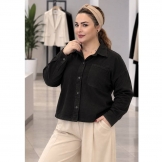 شومیز کتان تک جیب مشکی