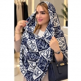 شال موهر پاییزی سرمه‌ای