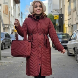 کاپشن بلند امبردی کیف دار