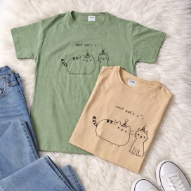 تیشرت نخ پنبه چاپ گربه