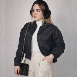 بامبر مشکی زیپی 