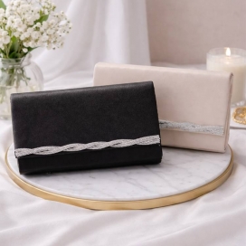 کیف دستی چرم نگین مارپیچ