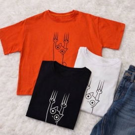 تیشرت کراپ گربه نخ پنبه