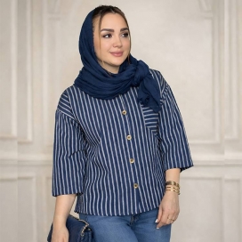 شومیز یقه مردانه راه راه