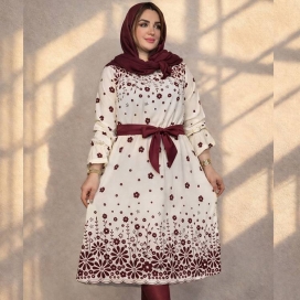 پیراهن ساحلی یقه گرد