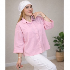 شومیز لینن دو جیب 