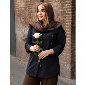 مانتو مشکی جیب صلیبی 249007661