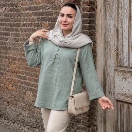 شومیز لینن 5 دکمه کلاسیک 24900742