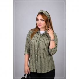 شومیز زنانه جلو دکمه طرح موج 3750039