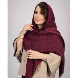 روسری زنانه نخی پلیسه زرشکی