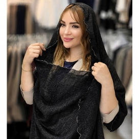شال پلیسه لمه مشکی