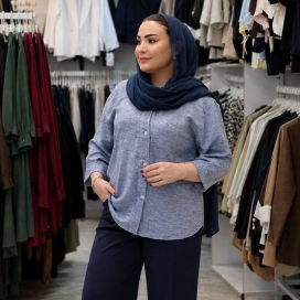 شومیز یقه دلبری صوفیا آبی