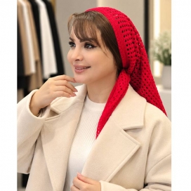 مینی اسکارف بافت زنانه قرمز 